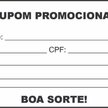 Kit com 5 blocos de cupom para sorteio com 100 folhas cada