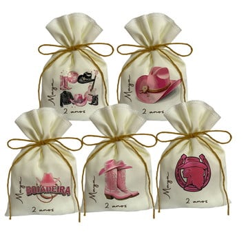 Saquinhos lembrancinhas personalizados boiadeira rosa