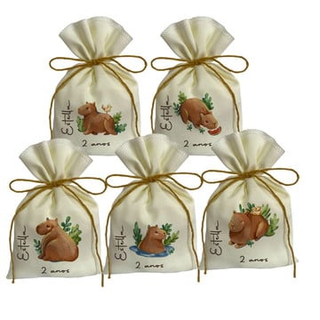 Saquinho lembrancinha personalizado capivara filo adulta