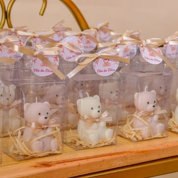 Vela urso lembrancinha chá revelação 15 unidades