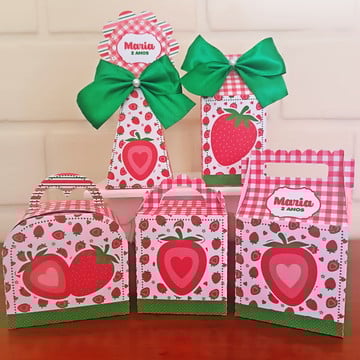 Kit 20 caixinhas personalizadas - morango