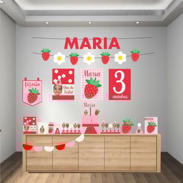 Kit festa na caixa só um bolinho m | margaridas e morangos