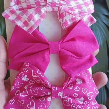 Laço no tecido kit com 3 unidades