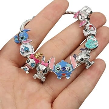 Pulseira completa com berloque lilo stitch