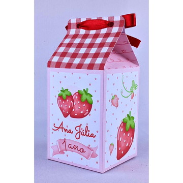 Kit 25 caixinha morango moranguinho milk sem fita