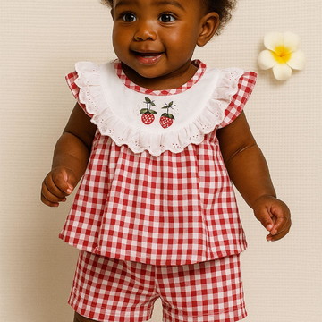 Conjunto fofinho de 2 peças para bebé menina vermelho