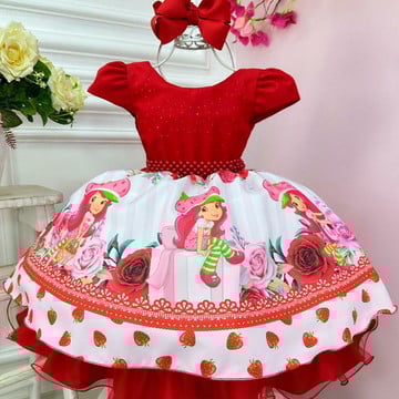 Vestido infantil temático moranguinho