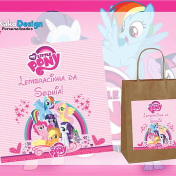 Adesivo 4,8x8,6cm Personalizado My Little Pony 20 unidades