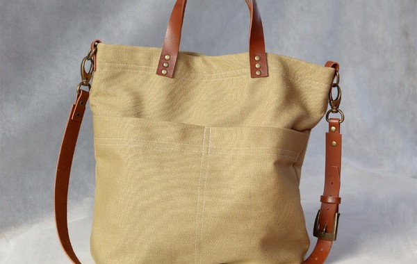 long strap tote bolsa canvas