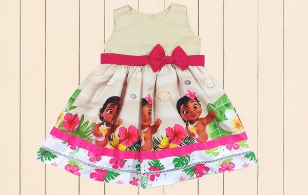 Vestido Infantil Moana Baby Temática Roupa Fantasia Desenho