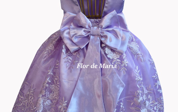 Vestido Infantil Lilás Rapunzel Princesa Sofia Aniversário Daminha