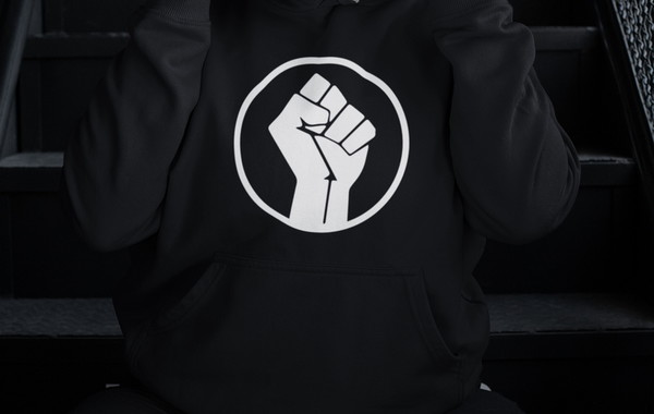 blm fist moletom com capuz