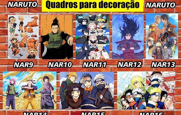 Quadro Decorativo Naruto Clássico Anime 33x43cm