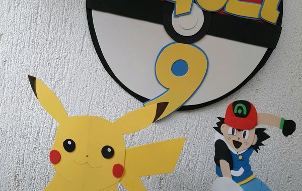 Kit Decoração Aniversário Personalizado com NOME e IDADE Pokémon -  Decoração Infantil!