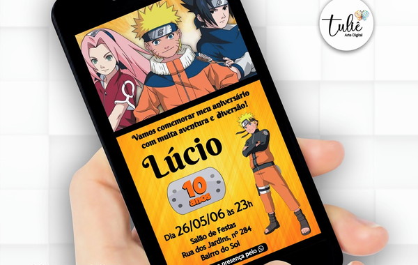 Convite Digital Naruto Shippuden