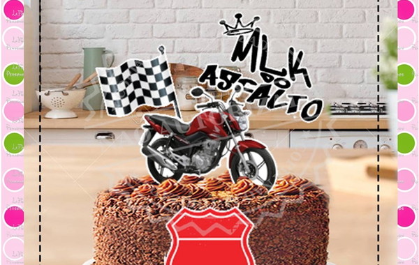 Topper de bolo de motoqueiro  Produtos Personalizados no Elo7