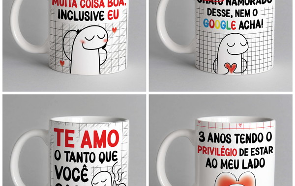 Caneca Namorados Amor Love Flork Casal Meme Cerâmica 325ml - Pandika -  Canecas - Magazine Luiza