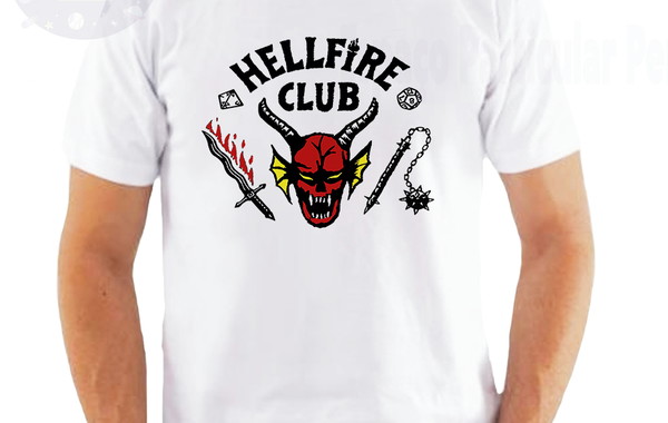 KIT Camiseta + Caneca Stranger Things hellfire club - Geek