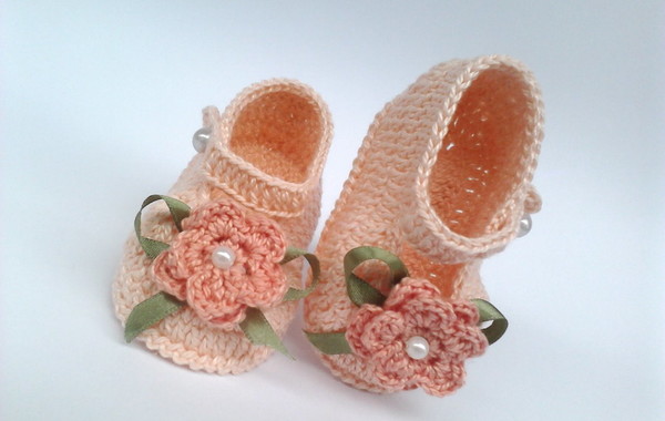 sapatinho de croche para bebe feminino