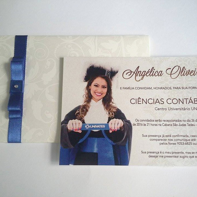 Imagem 4 - Convite Formatura com Fita Cetim