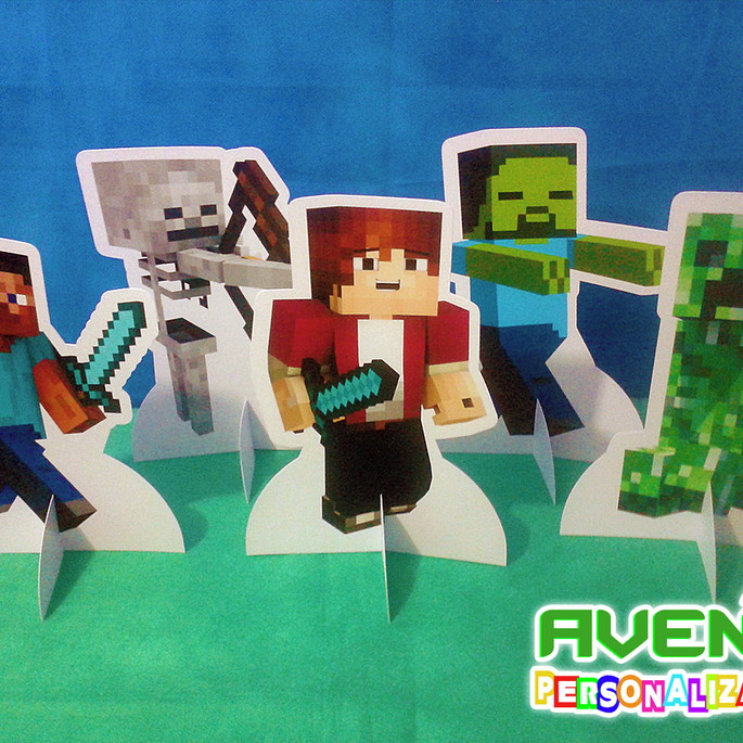 Imagem 2 - Display de Mesa Minecraft (kit com 05 Display)