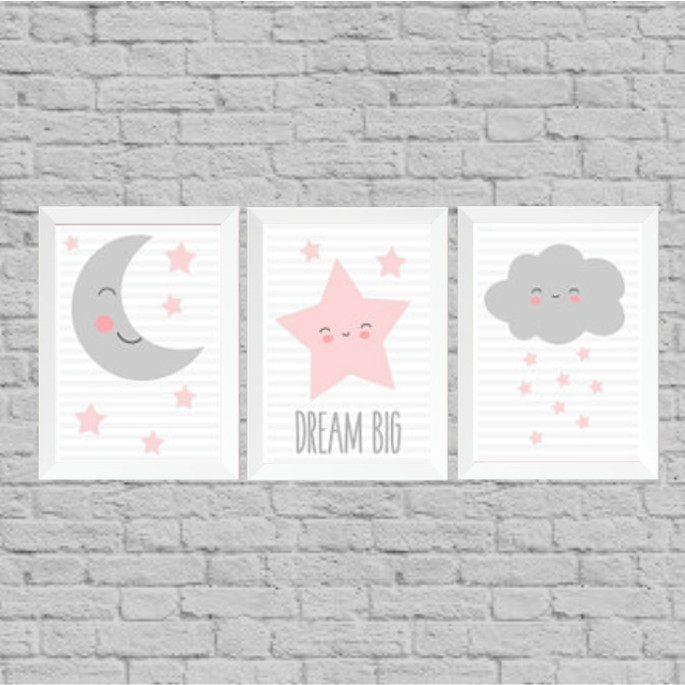 Imagem 1 - Kit quadrinhos estrela nuvem e lua