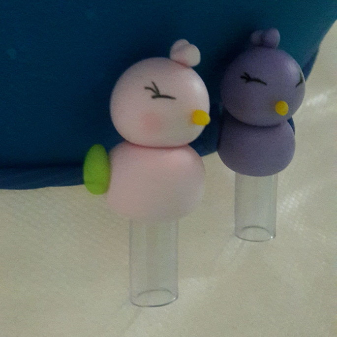 Imagem 5 - Lápis com ponteiras pássaros em biscuit