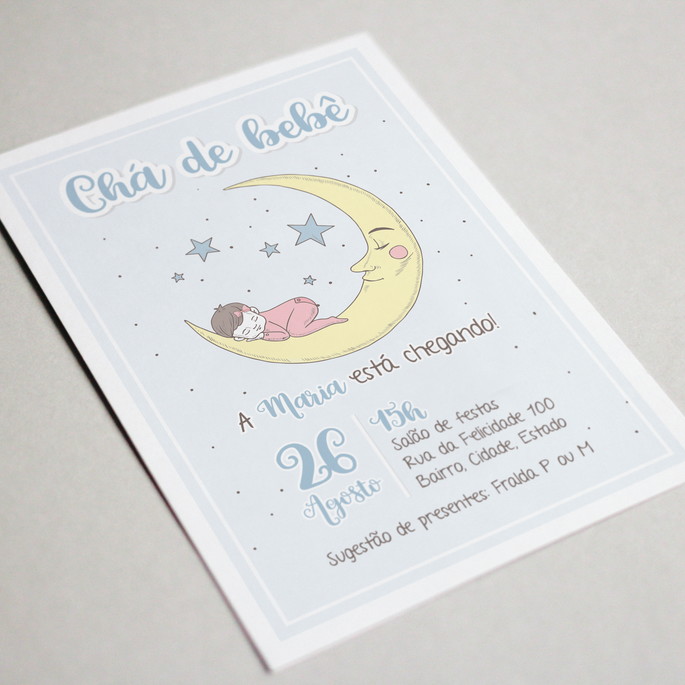 Imagem 2 - Convite digital Lua e Bebê