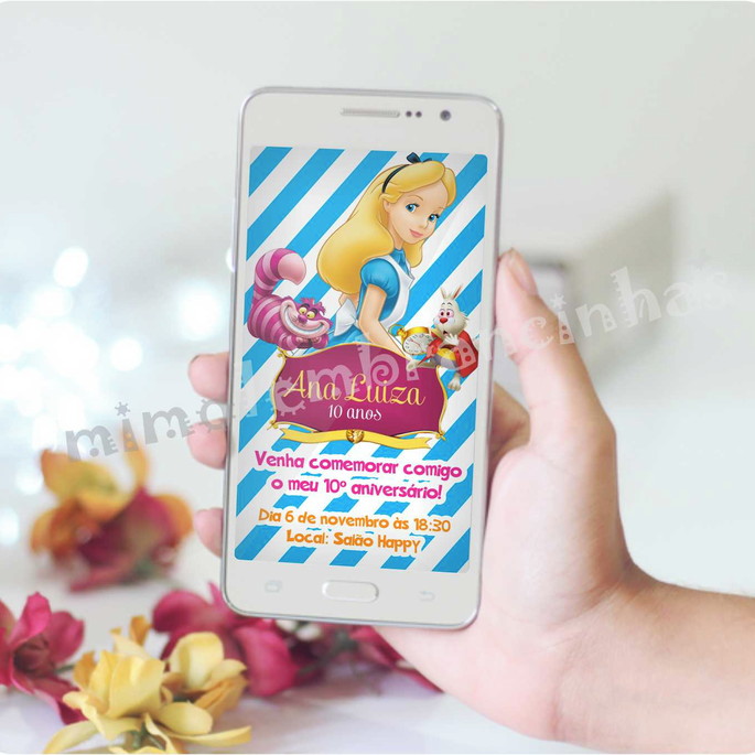 Imagem 1 - Convite Virtual Alice Pais Maravilhas