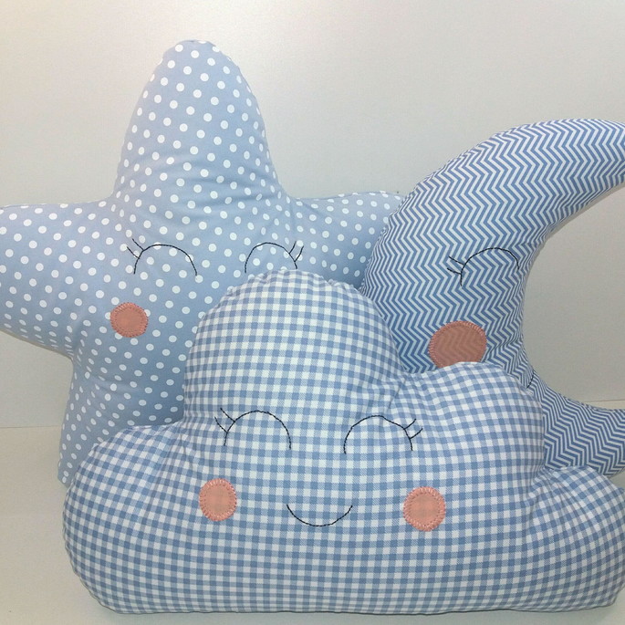 Imagem 1 - Almofadas lua nuvem e estrela