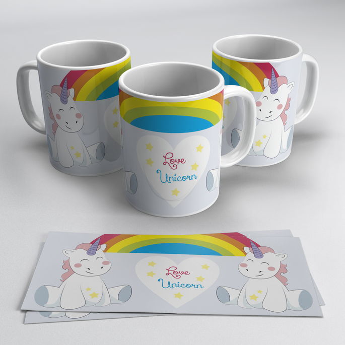 Imagem 1 - Caneca Unicórnios com Arco Íris