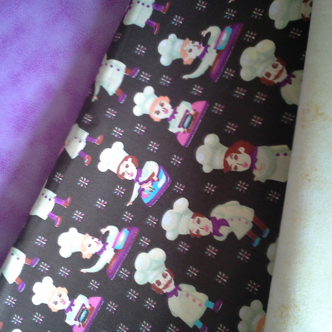 Imagem 1 - kit de tecidos para patchwork- cozinheiro