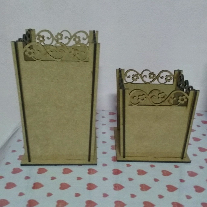 Imagem 2 - Kit 2 Cachepo Floral - mdf Cru