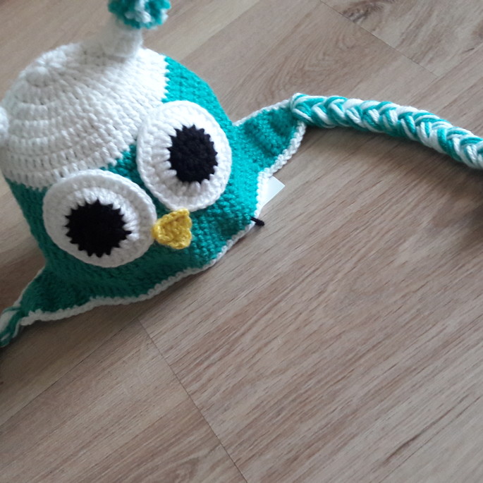 Imagem 2 - Touca de Croche corujinha tiffany