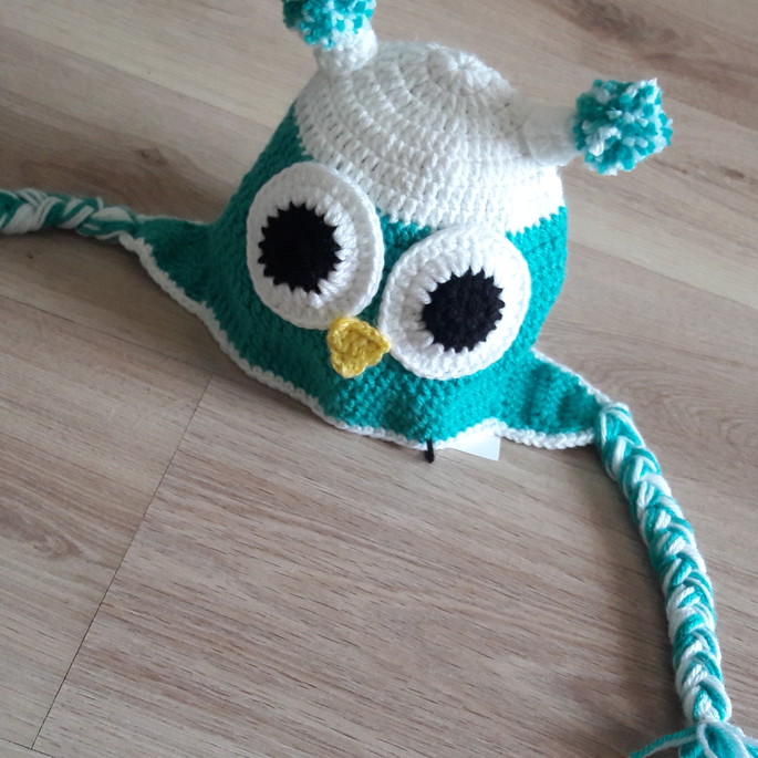 Imagem 3 - Touca de Croche corujinha tiffany