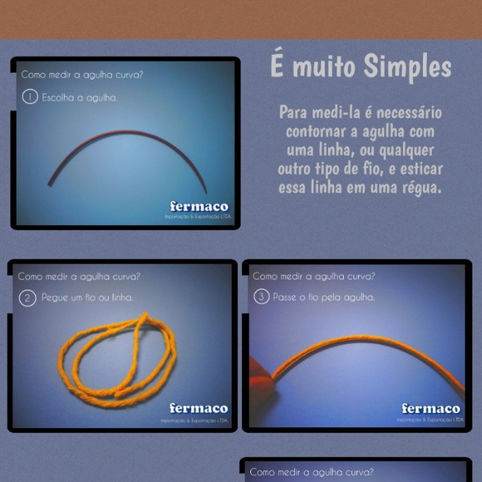 Imagem 2 - 3 Agulhas Curvas 4 Polegadas A