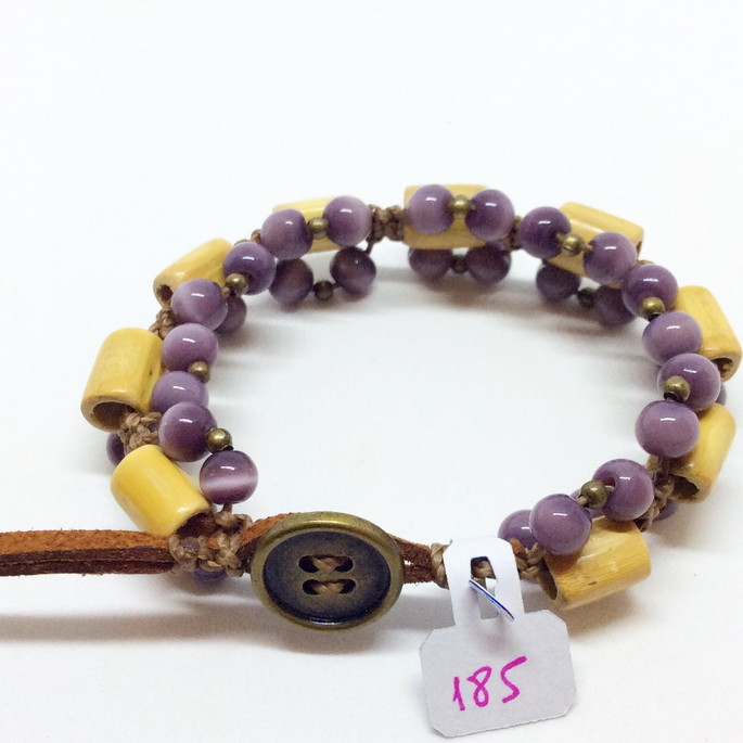 Imagem 2 - Pulseira em macramé com bambu
