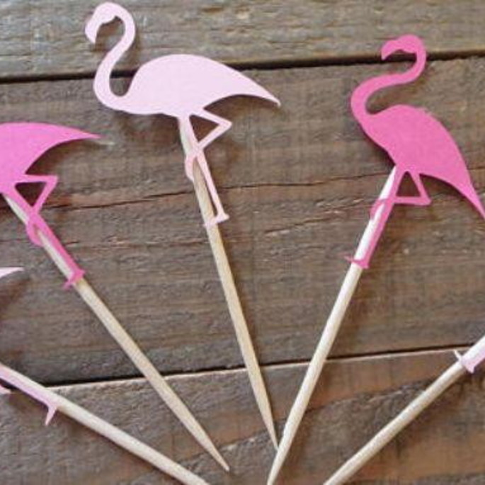 Imagem 1 - Kit com 10 Topper Flamingo