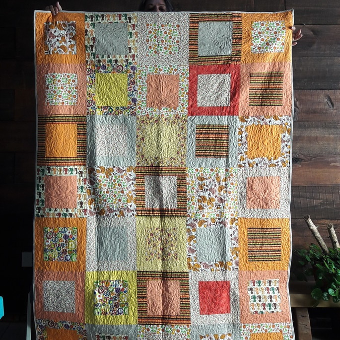 Imagem 1 - Manta em Patchwork Orange Party