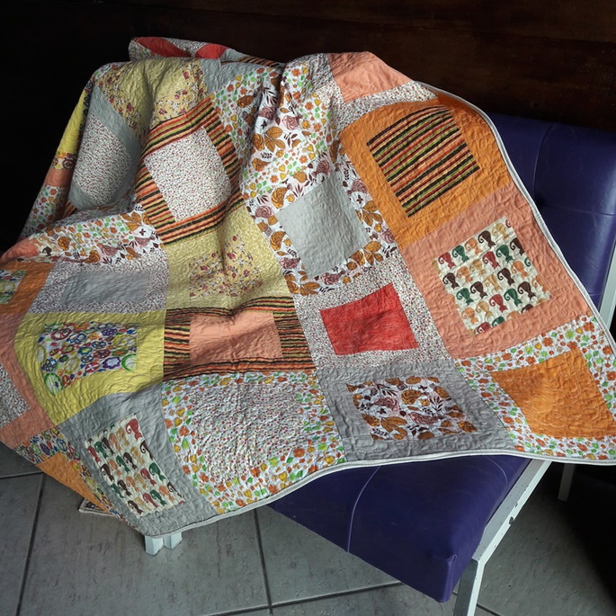 Imagem 2 - Manta em Patchwork Orange Party