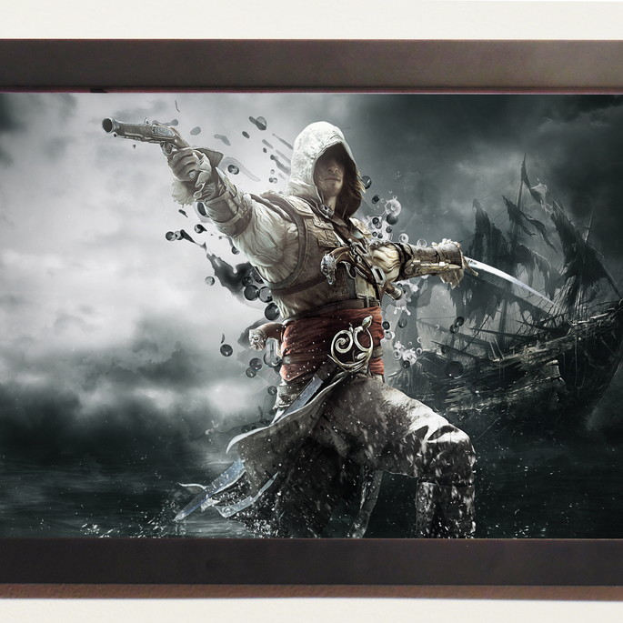 Imagem 1 - Quadro Poster Cartaz Com Moldura Assassin's Creed