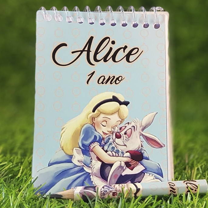 Imagem 1 - Bloquinho com mini Lápis Personalizado ALICE