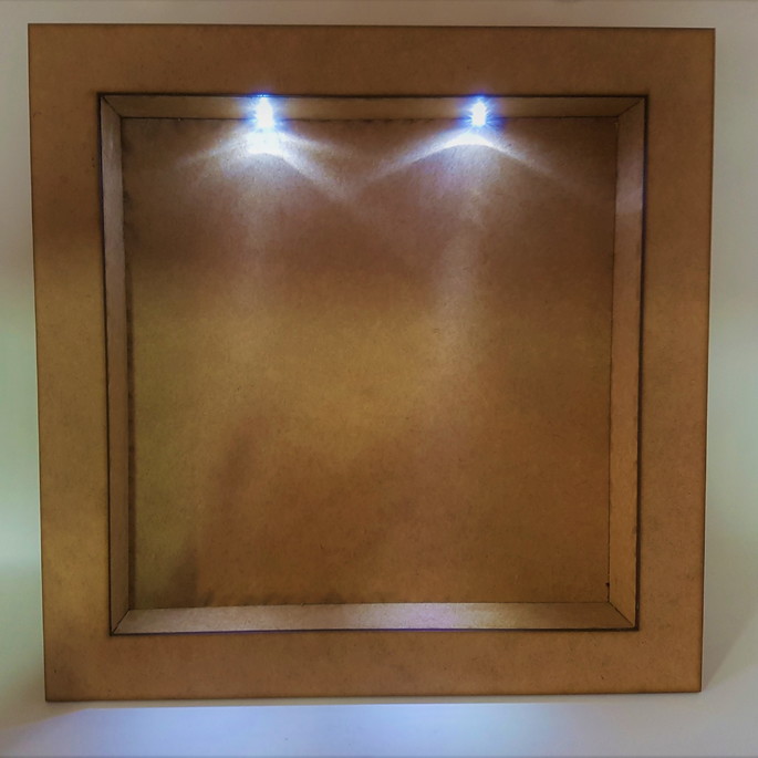 Imagem 1 - Quadro cenário em mdf cru com led 30x30cm