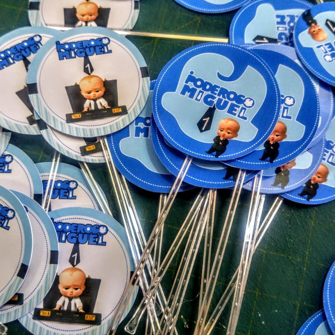 Imagem 1 - Toppers Com Astes Para Doces 4cm Kit Com 100