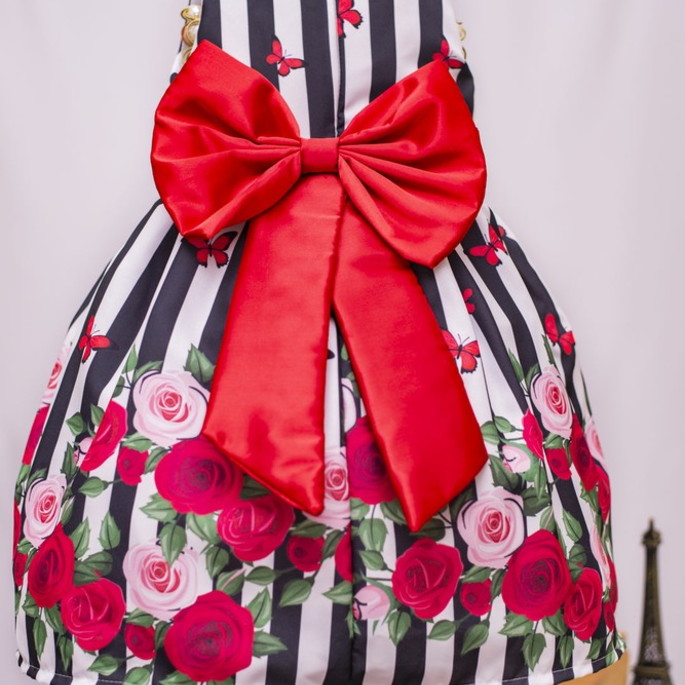 Imagem 1 - Vestido Infantil de Festa Listrado