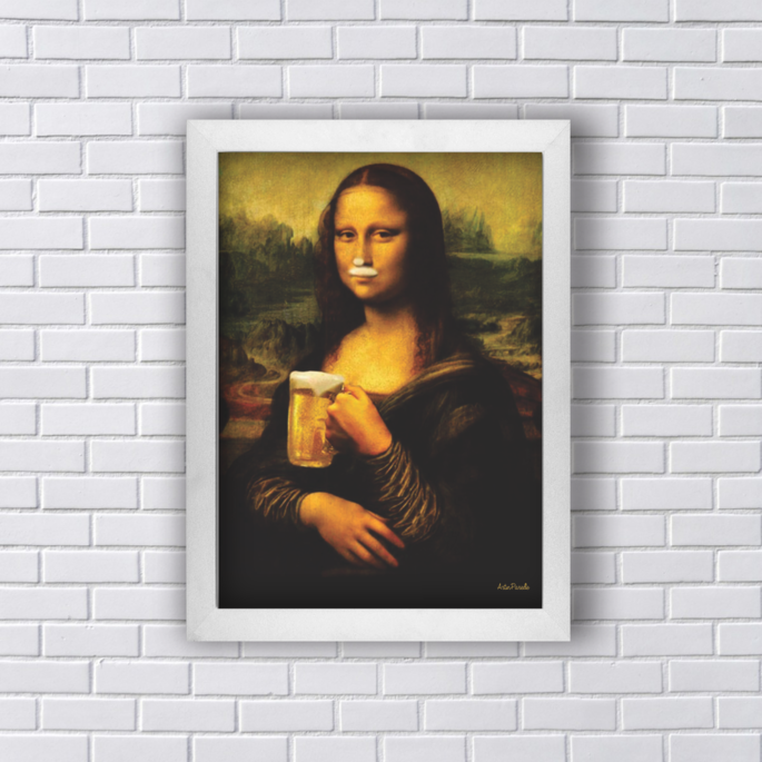 Imagem 1 - Quadro M. Mona Lisa Bêbada Frete Grátis