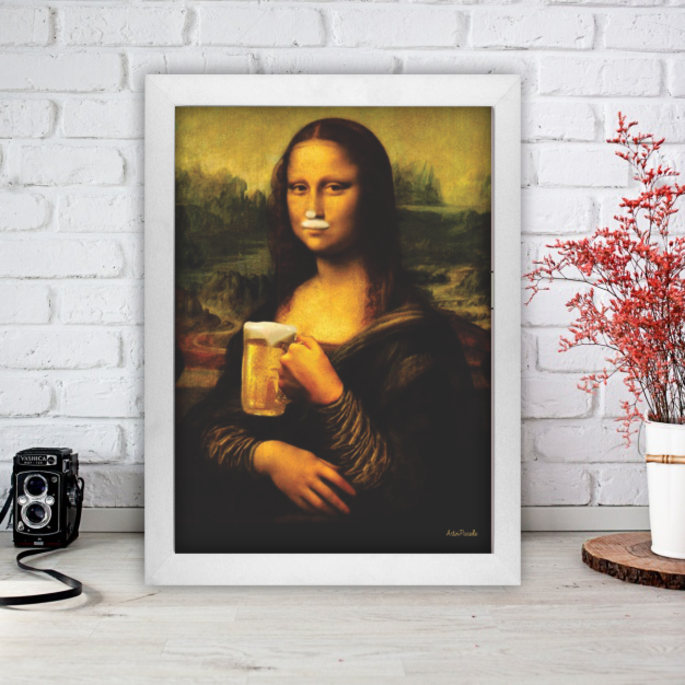 Imagem 2 - Quadro M. Mona Lisa Bêbada Frete Grátis