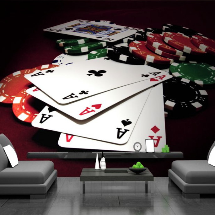 Imagem 1 - Papel De Parede Poker Cartas Baralho Cassino Jogos GG538