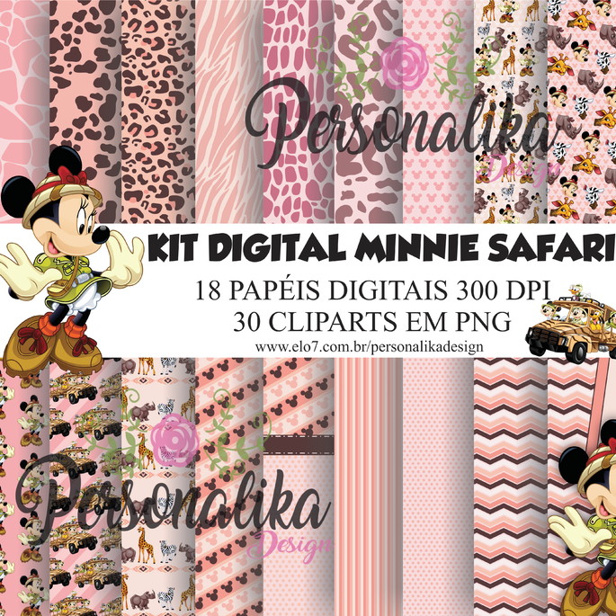 Imagem 1 - KIT DIGITAL MINNIE SAFARI