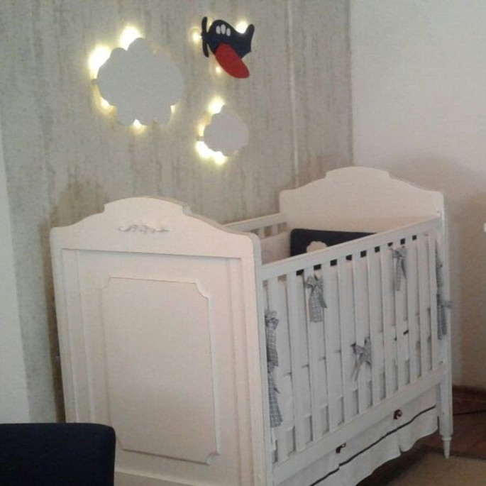 Imagem 5 - Kit Avião com Luz de Led + 2 Nuvem com Luz Led Quarto Bebe